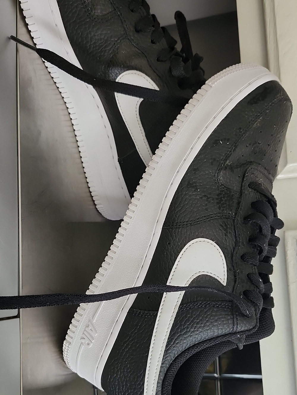 Nike Black and White Low-Top Leather Sneakers